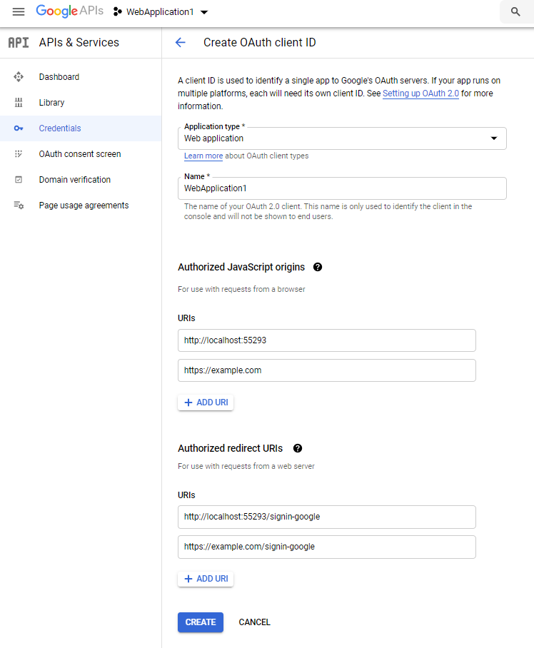 Google OAuth service account credentials