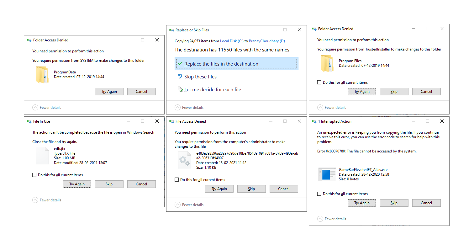 Windows Explorer Copy Prompt