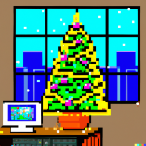 Christmas Tree with Lights (Created using DALL.E)
